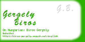 gergely biros business card